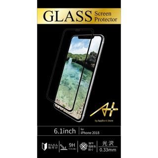 iPhone XR フィルム A+ GLASS Screen Protector 画面フルカバー強化ガラスフィルム 透明タイプ ブラック for iPhone XR