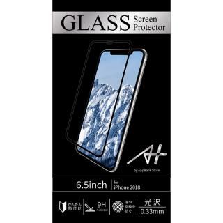 iPhone XS Max フィルム A+ GLASS Screen Protector 画面フルカバー強化ガラスフィルム 透明タイプ ブラック for iPhone XS Max