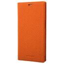 GRAMAS Shrunken-calf Leather Book Case 手帳型レザーケース Orange iPhone 13