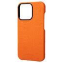 GRAMAS Shrunken-calf Leather Shell Case 背面型レザーケース Orange iPhone 13 Pro【7月上旬】
