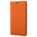 GRAMAS Shrunken-calf Leather Book Case 手帳型レザーケース Orange iPhone 13 mini