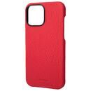 GRAMAS Shrunken-calf Leather Shell Case 背面型レザーケース Red iPhone 13 Pro Max【7月上旬】