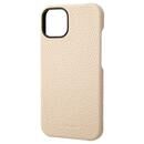 GRAMAS Shrunken-calf Leather Shell Case 背面型レザーケース Ivory iPhone 13【7月上旬】
