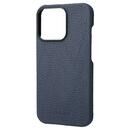 GRAMAS Shrunken-calf Leather Shell Case 背面型レザーケース Navy iPhone 13 Pro【7月上旬】