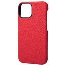 GRAMAS Shrunken-calf Leather Shell Case 背面型レザーケース Red iPhone 13 mini【7月上旬】