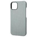 GRAMAS Shrunken-calf Leather Shell Case 背面型レザーケース Baby Blue iPhone 13【7月上旬】