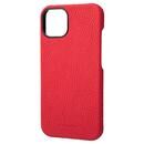 GRAMAS Shrunken-calf Leather Shell Case 背面型レザーケース Red iPhone 13【7月上旬】