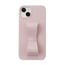 LANVIN en Bleu Slim Wrap Case Stand & Ring Ribbon Sakura Pink iPhone 15 Plus