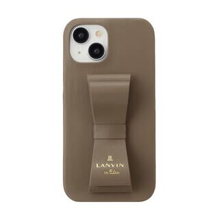 iPhone 15 (6.1インチ) ケース LANVIN en Bleu Slim Wrap Case Stand & Ring Ribbon Greige iPhone 15