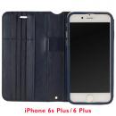 Su-Penホルダー付き 最薄 手帳型レザーケース ブルー  iPhone 6s Plus/6 Plus