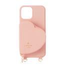 LANVIN en Bleu Wrap Case Pocket Simple Heart Pearl Neck Strap Sweet Pink iPhone 13 Pro Max