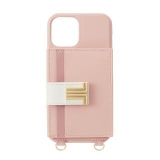 iPhone 13 ケース LANVIN en Bleu Wrap Case Pocket Monogram with Neck Strap Smoky Pink iPhone 13