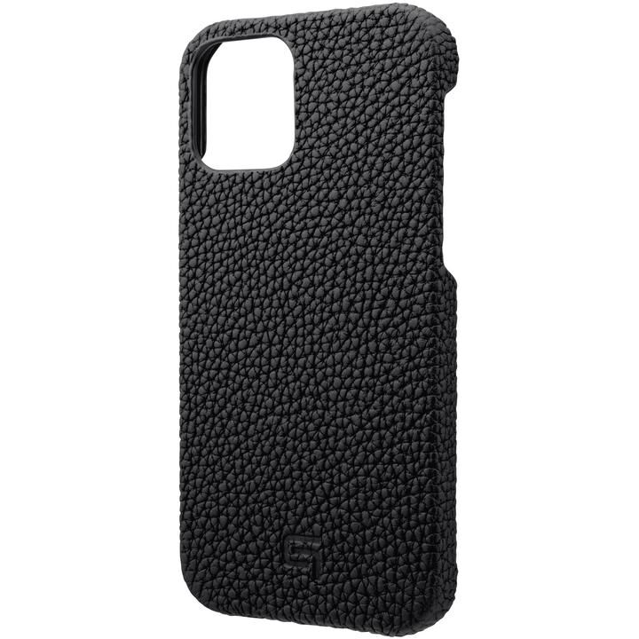 GRAMAS Shrunken-calf Leather シェルケース Black iPhone 12/iPhone 12 Pro_0