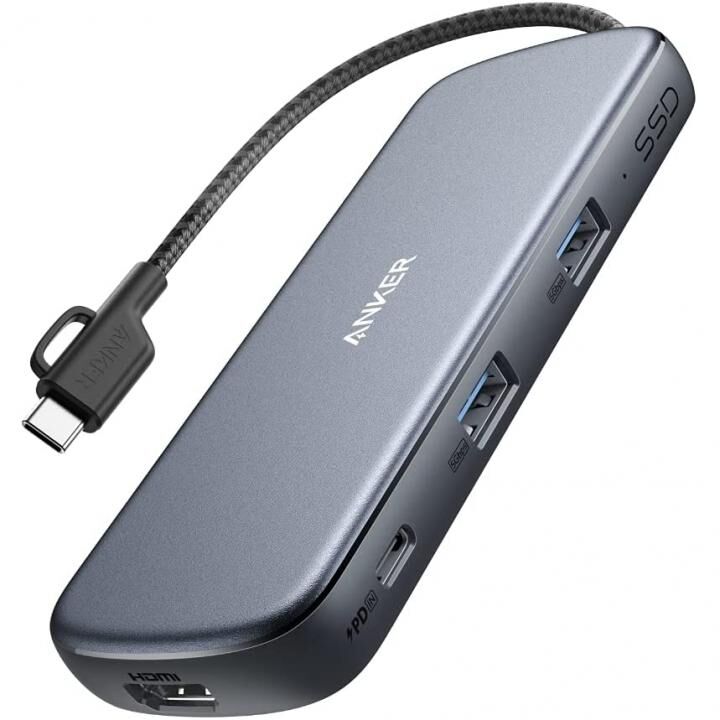 Anker PowerExpand 4-in-1 USB-C SSD ハブ 256GB グレイ_0