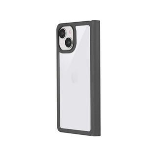 iPhone 15 (6.1インチ) ケース 軽量・背面クリアフラップケース 「Amake」 ブラック iPhone 15