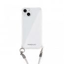 PHONECKLACE ロープショルダーストラップ付きクリアケース グレー iPhone 15