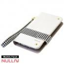 NULL CHIDORI ストライプ手帳型ケース ホワイト iPhone X