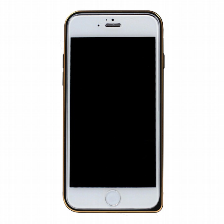 iPhone6 ケース 工具不要の超軽量7gアルミバンパー ibacks Essence ブラック(ゴールドエッジ) iPhone 6バンパー_0