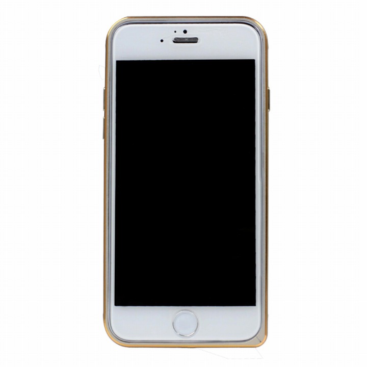iPhone6 ケース 工具不要の超軽量7gアルミバンパー ibacks Essence シルバー(ゴールドエッジ) iPhone 6バンパー_0