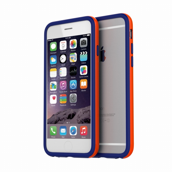 iPhone6 ケース ツートンカラーバンパー araree HUE オレンジ/ブルー iPhone 6バンパー_0