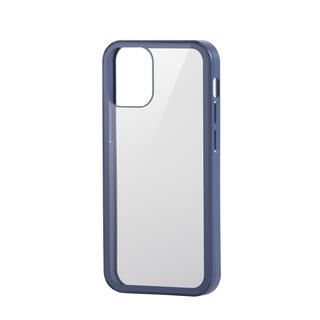 iPhone 12 mini (5.4インチ) ケース iPhoneケース フルカバー 背面ガラス ガラスフィルム ブルー iPhone 12 mini