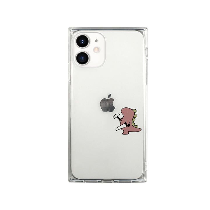 AKAN ソフトスクウェアケース おしごとザウルス 日曜大工 ピンク iPhone 12 mini_0