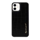 Dparks leather Case CROCO SKIN BLACK iPhone 12/iPhone 12 Pro