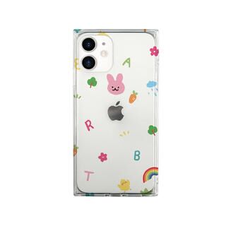 iPhone 12 mini (5.4インチ) ケース AKAN ソフトスクウェアケース ピンクウサギ iPhone 12 mini