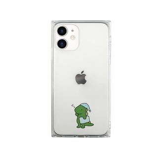 iPhone 12 mini (5.4インチ) ケース AKAN ソフト スクエアケース 眠い ダイナソー グリーン iPhone 12 mini