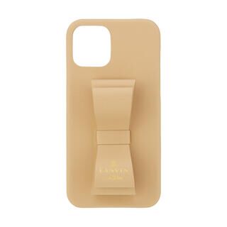 iPhone 12 mini (5.4インチ) ケース LANVIN en Bleu Slim Wrap Case Stand & Ring Ribbon Beige iPhone 12 mini