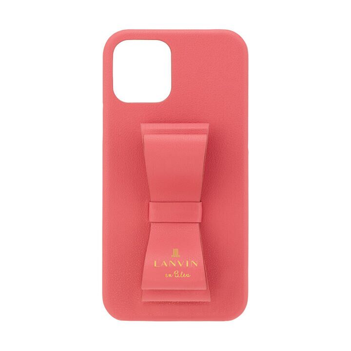 LANVIN en Bleu Slim Wrap Case Stand & Ring Ribbon Coral Pink iPhone 12 Pro Max【5月下旬】_0