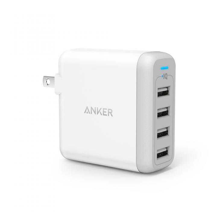 Anker PowerPort 4 40W 4ポート USB急速充電器 ホワイト【1月下旬】_0