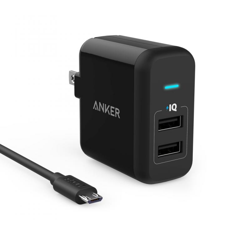 Anker PowerPort 2 ブラック+Micro USBケーブル 0.9m ブラック_0