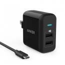 Anker PowerPort 2 ブラック+Micro USBケーブル 0.9m ブラック