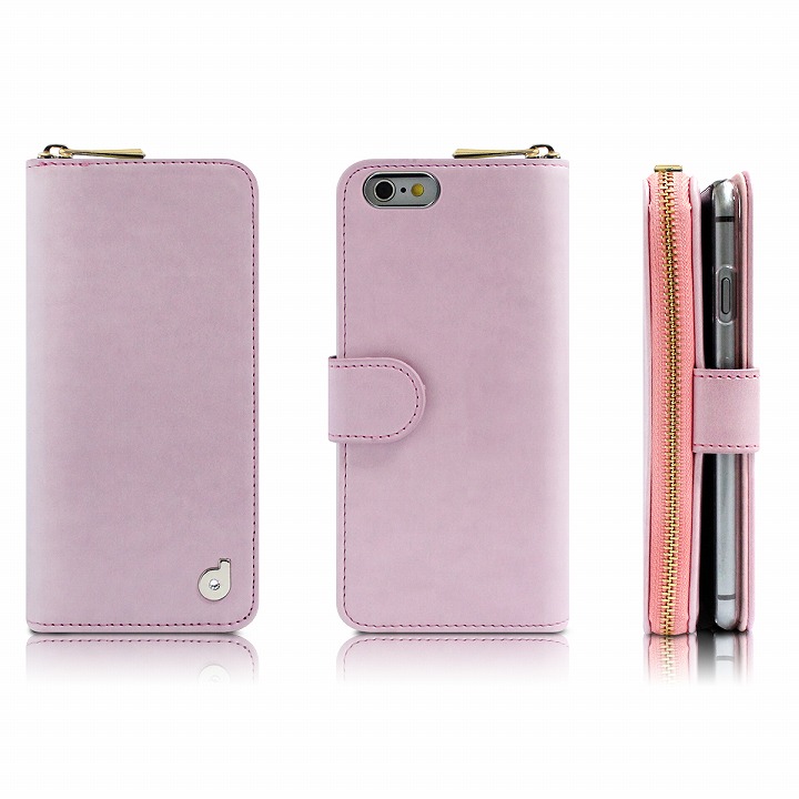 iPhone6s Plus/6 Plus ケース お財布付き手帳型ケース Zipper ピンク iPhone 6s Plus/6 Plusケース_0