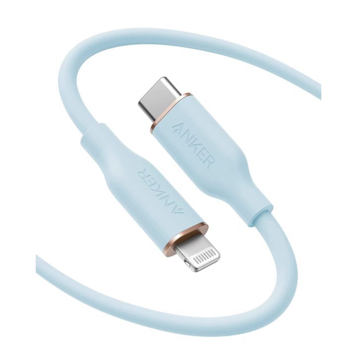 Anker PowerLine Ⅲ Flow USB-C  ライトニング ケーブル 1.8m アイスブルーの人気通販 | AppBank Store