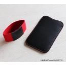 職人が作るレザースリーブ for iPhone XR ブラック+赤ステッチ