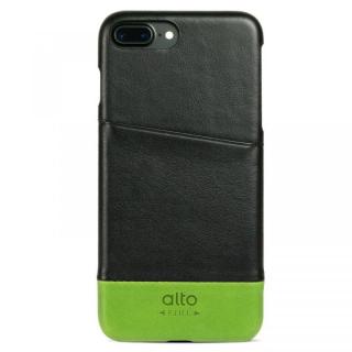 iPhone7 Plus ケース イタリア製本革ケース カードホルダー搭載 alto Metro ブラック/グリーン iPhone 7 Plus