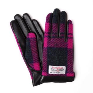 スマホ対応手袋 iTouch Gloves  ハリスツイード S/ブラック×ピンクチェック