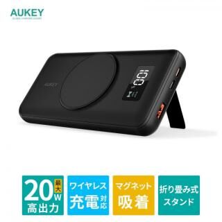 AUKEY(オーキー) モバイルバッテリー Basix MagAir 10000mAh マグネット式ワイヤレス充電機能 ブラック【11月下旬】