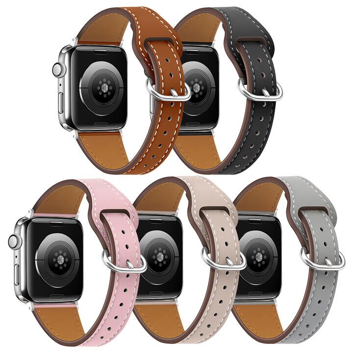 Apple Watch マグネット式 PUレザーバンド ベージュ ストラップ - 時計