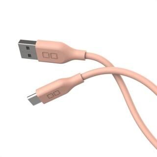 CIO シリコンケーブル USB-A to USB-C 2m ピンク