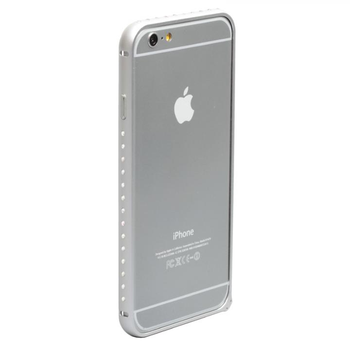 iPhone6 ケース クリスタルを埋め込んだアルミバンパー truffol Crystal Air シルバー iPhone 6_0