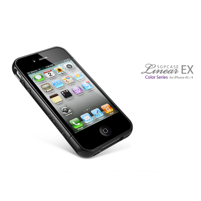 iPhone4/4s ケース リニア EX カラーシリーズ ソウルブラック_0
