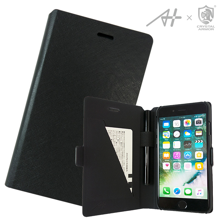 iPhone7 ケース [A+×CRYSTAL ARMOR]Su-Penホルダー付き手帳型ケース Special Edition ブラック iPhone 7_0