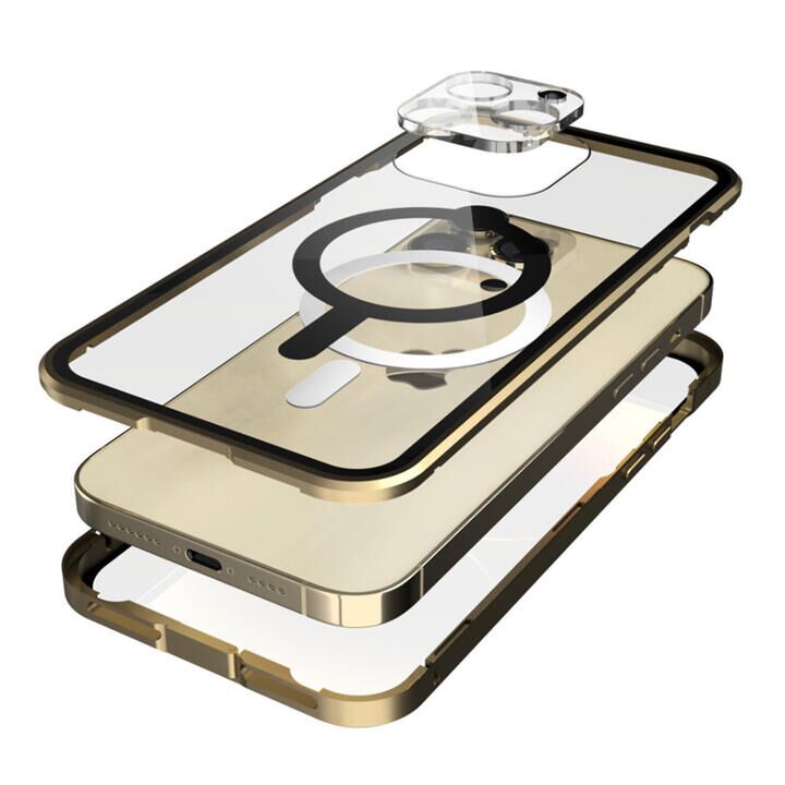 Monolith Magnetica Pro Magsafe対応両面ゴリラガラス+アルミバンパー ゴールド iPhone 14 Pro Max_0