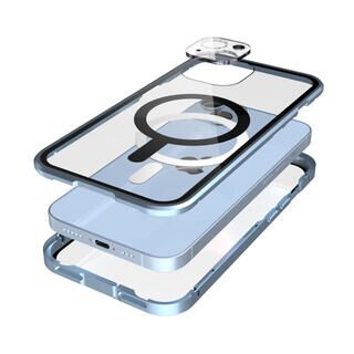 iPhone 14 (6.1インチ) ケース Monolith Magnetica Magsafe対応前面ゴリラガラス+アルミバンパー ブルー iPhone 14