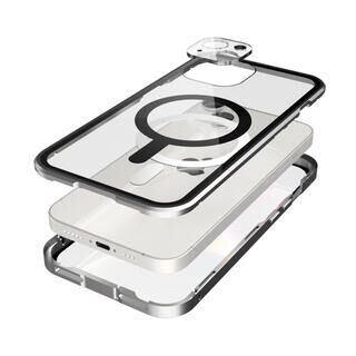 iPhone 14 (6.1インチ) ケース Monolith Magnetica Magsafe対応前面ゴリラガラス+アルミバンパー シルバー iPhone 14