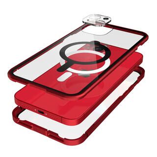 iPhone 14 Plus(6.7インチ) ケース Monolith Magnetica Magsafe対応前面ゴリラガラス+アルミバンパー レッド iPhone 14 Plus