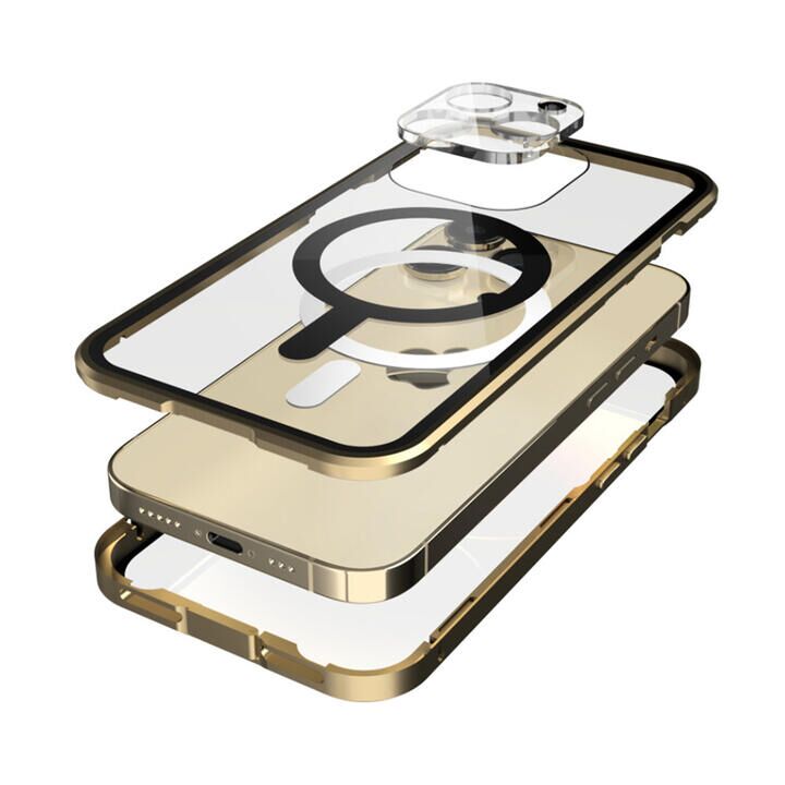 Monolith Magnetica Pro Magsafe対応両面ゴリラガラス+アルミバンパー ゴールド iPhone 14 Pro_0